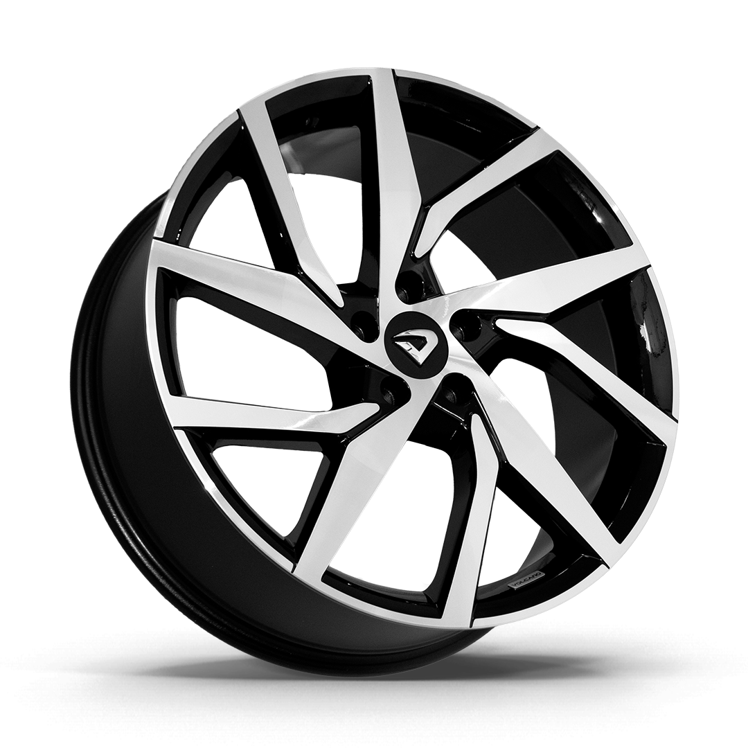 Roda Momentum Aro 20" tala 7,5" - Diamantada Total Preto Brilhante + Brindes