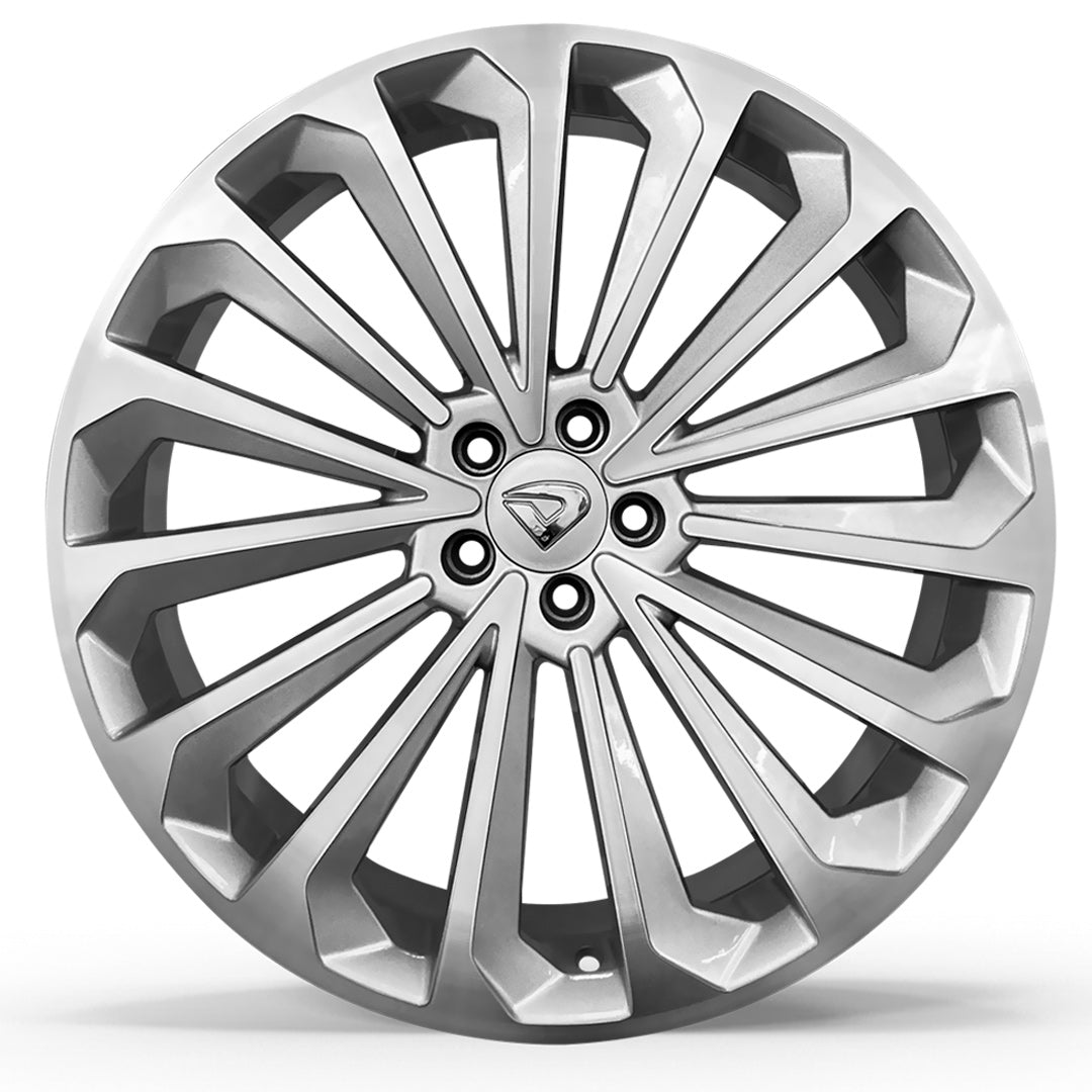 Roda E-TRON Aro 20" tala 7,5"  - Diamantada Total Prata Brilhante