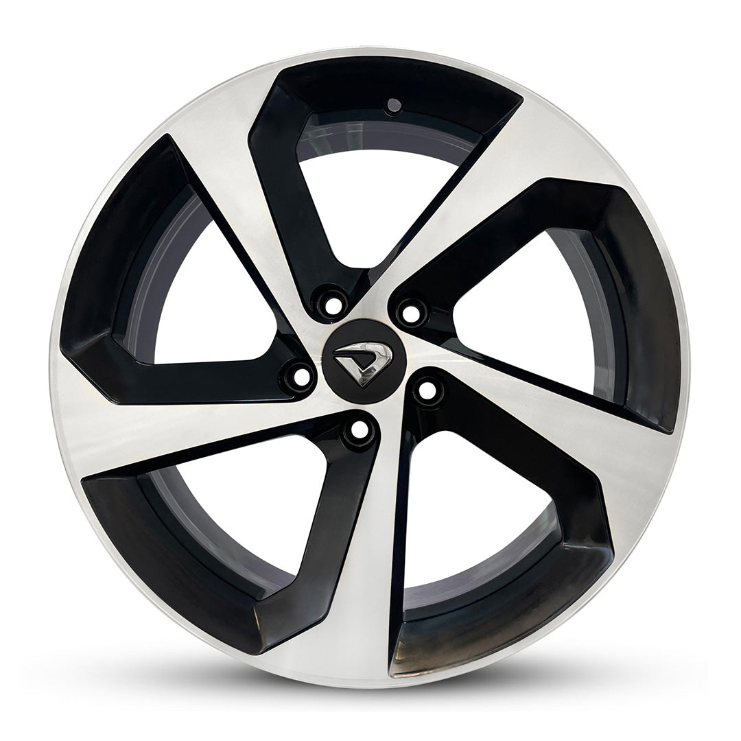 Roda F-PACE Aro 18" tala 6"  Diamantada Total Preto Brilhante