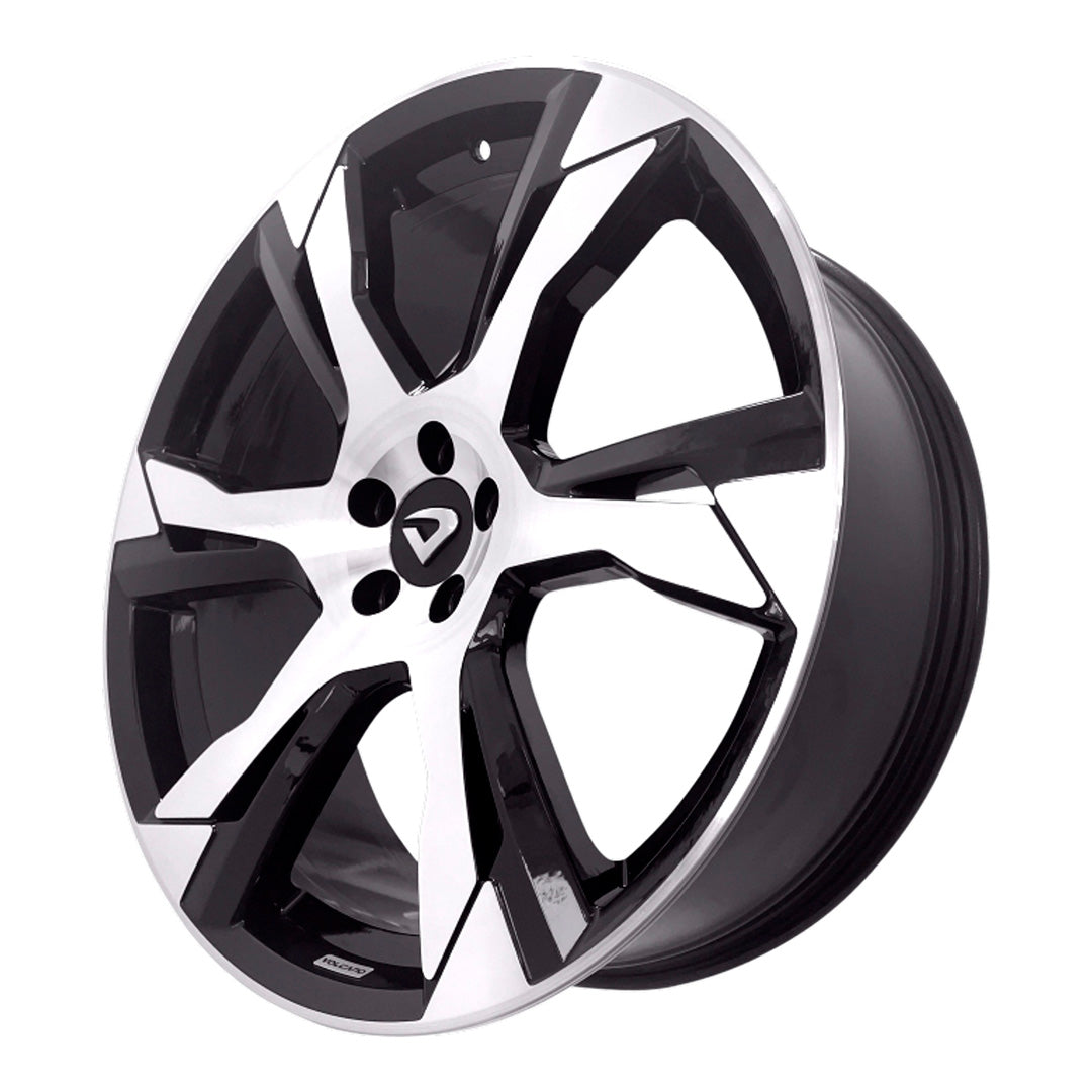 Roda R-DESIGN Aro 20" tala 7,5"  Diamantado Preto Brilhante