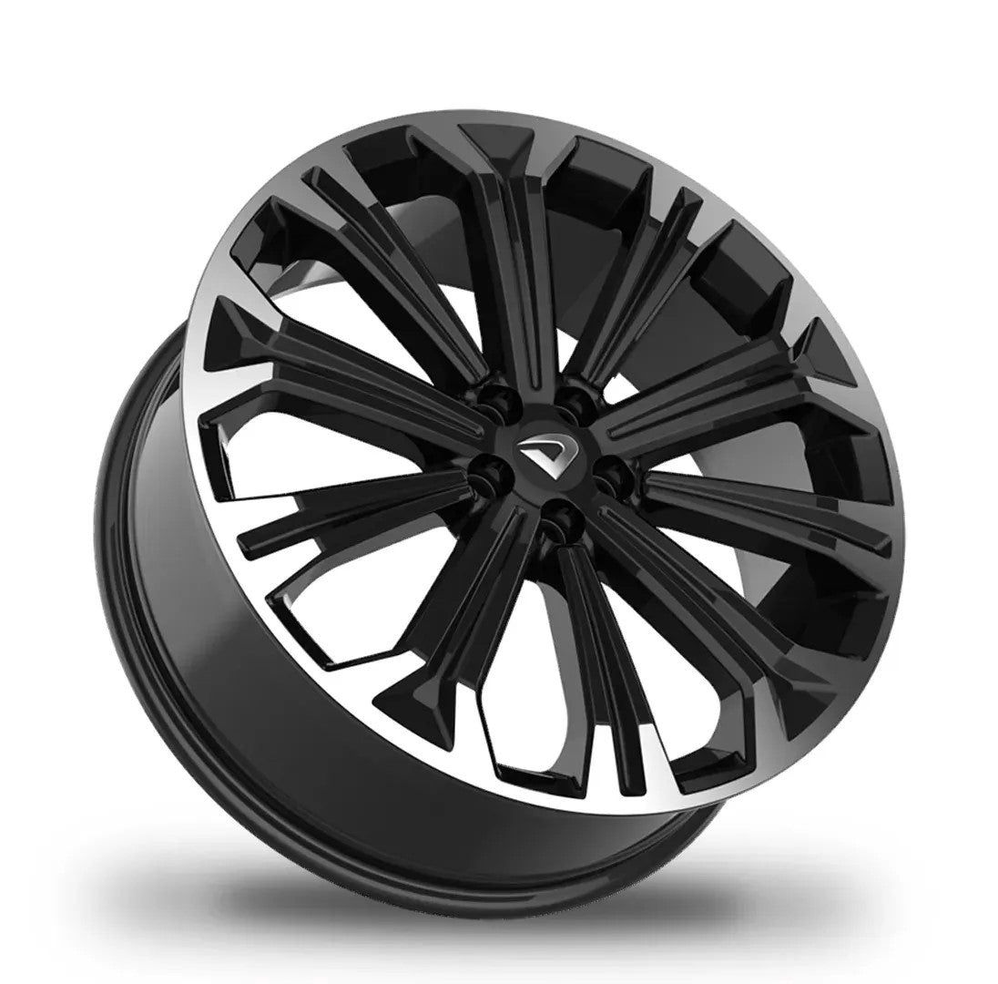 Roda Volcano ATLANTA GR Aro 18" tala 6" Diamantada Borda Preto Brilhante