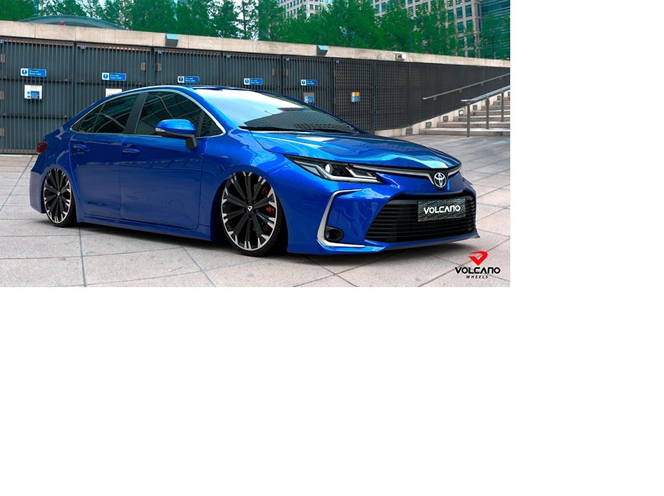 Roda Volcano ATLANTA GR Aro 18" tala 6" Diamantada Borda Preto Brilhante