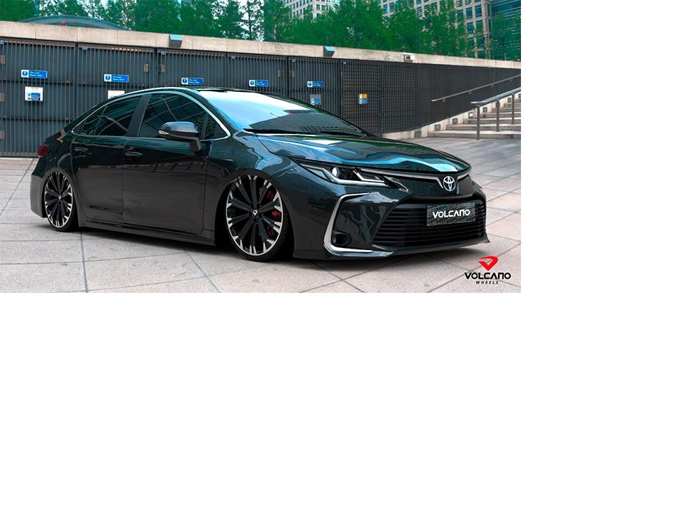 Roda Volcano ATLANTA GR Aro 18" tala 6" Diamantada Borda Preto Brilhante