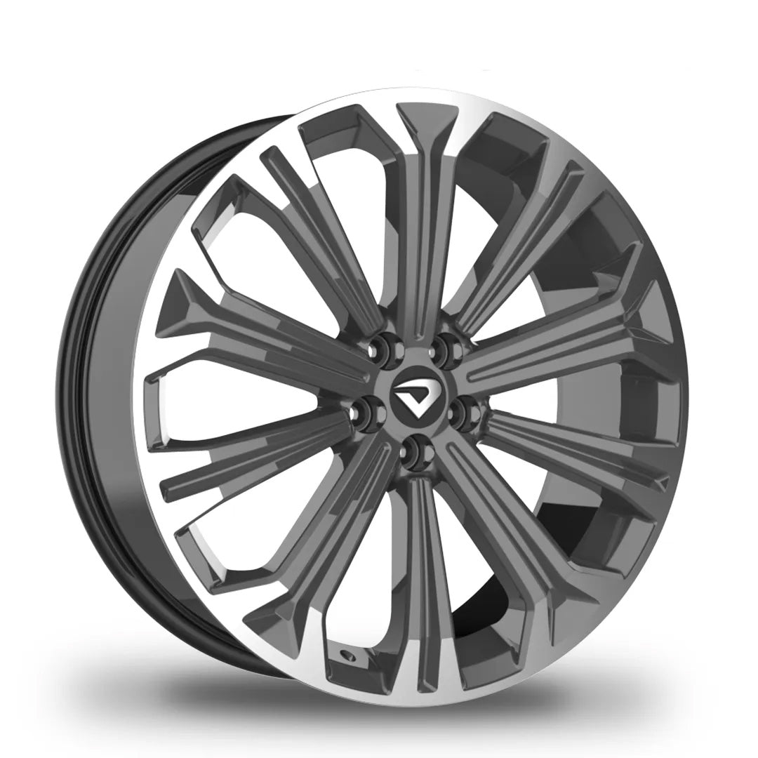 Roda Volcano ATLANTA GR Aro 20"x7,5" Diamantada Borda Grafite Fosco Corolla Fusion Sonata Furação 5x100mm