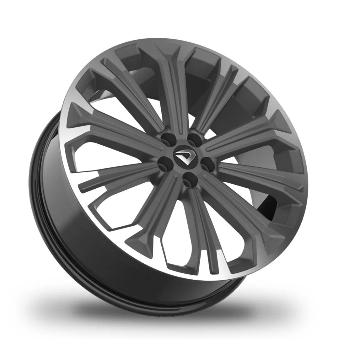 Roda Volcano ATLANTA GR Aro 20"x7,5" Diamantada Borda Grafite Fosco Corolla Fusion Sonata Furação 5x100mm