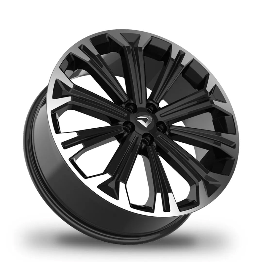 Roda Volcano ATLANTA GR Aro 20" Tala 7,5" - Preto Brilhante diamantado Borda