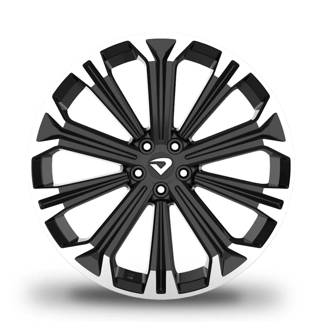 Roda Volcano ATLANTA GR Aro 20" Tala 7,5" - Preto Brilhante diamantado Borda