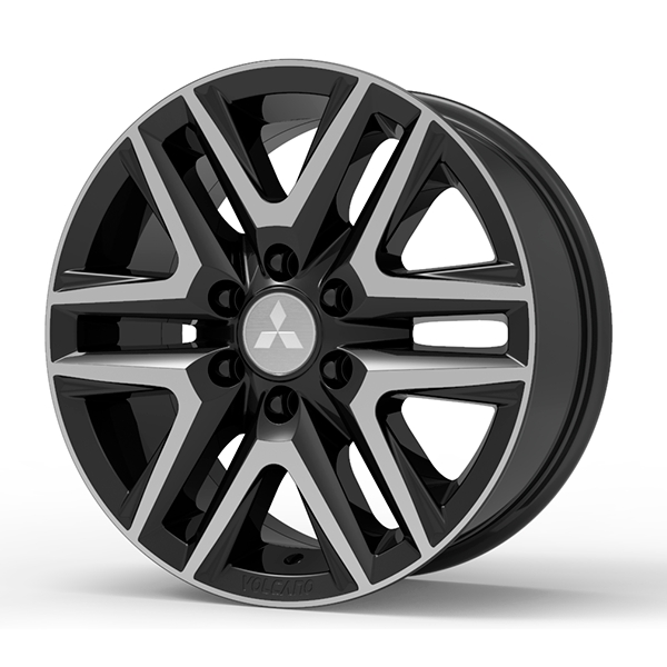 Roda Volcano ATTACK 16" L-200 Aro 16" tala 7" Preto Diamantado