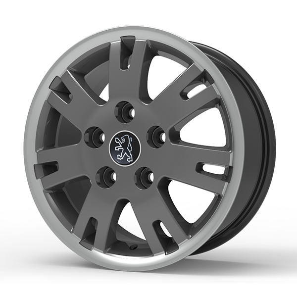 Roda Volcano EUROPA BOXER Aro 16" tala 7" Grafite brilhante com borda diamantada