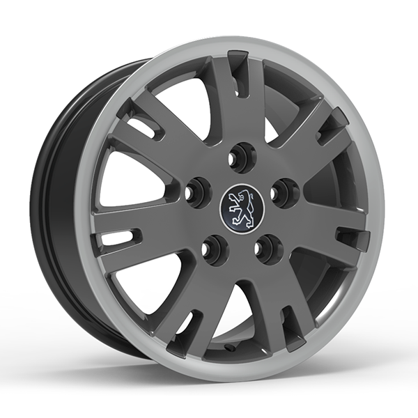 Roda Volcano EUROPA BOXER Aro 16" tala 7" Grafite brilhante com borda diamantada