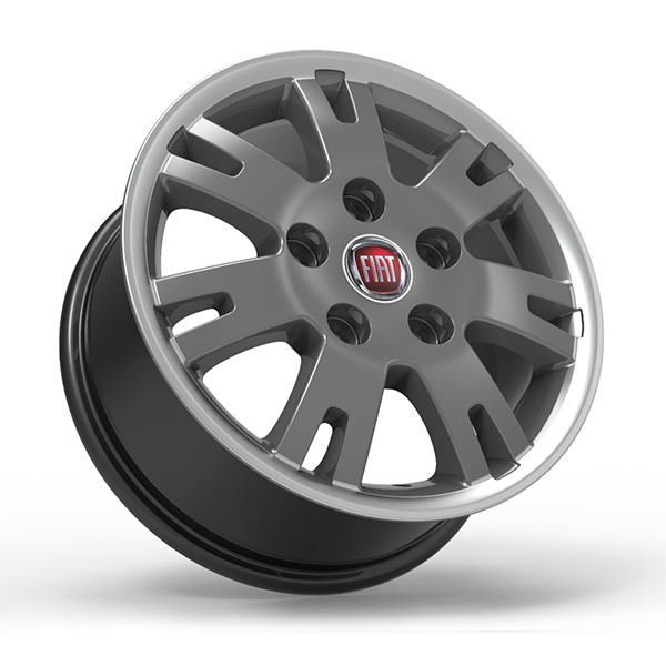 Roda Volcano EUROPA DUCATO Aro 16" tala 7" Grafite brilhante com borda diamantada