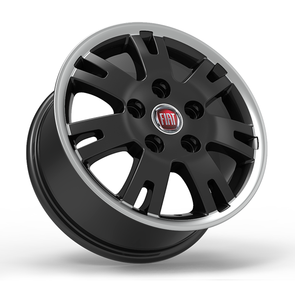 Roda Volcano EUROPA DUCATO Aro 16" tala 7" Preto com Borda Diamantada