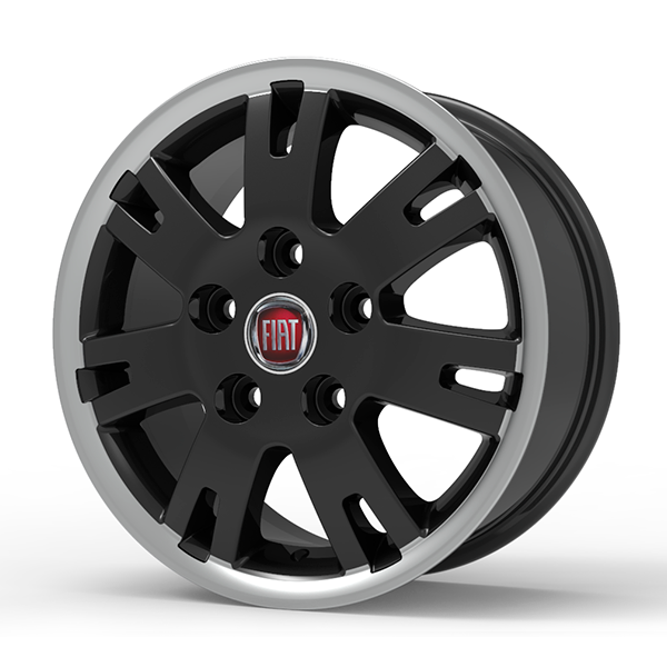 Roda Volcano EUROPA DUCATO Aro 16" tala 7" Preto com Borda Diamantada