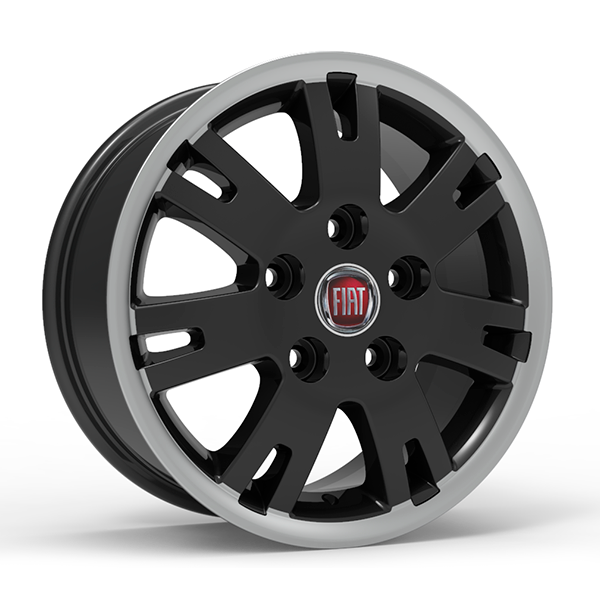 Roda Volcano EUROPA DUCATO Aro 16" tala 7" Preto com Borda Diamantada