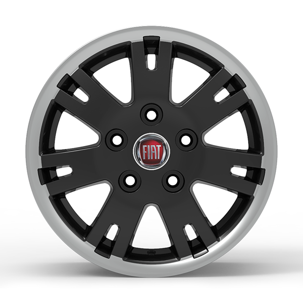 Roda Volcano EUROPA DUCATO Aro 16" tala 7" Preto com Borda Diamantada