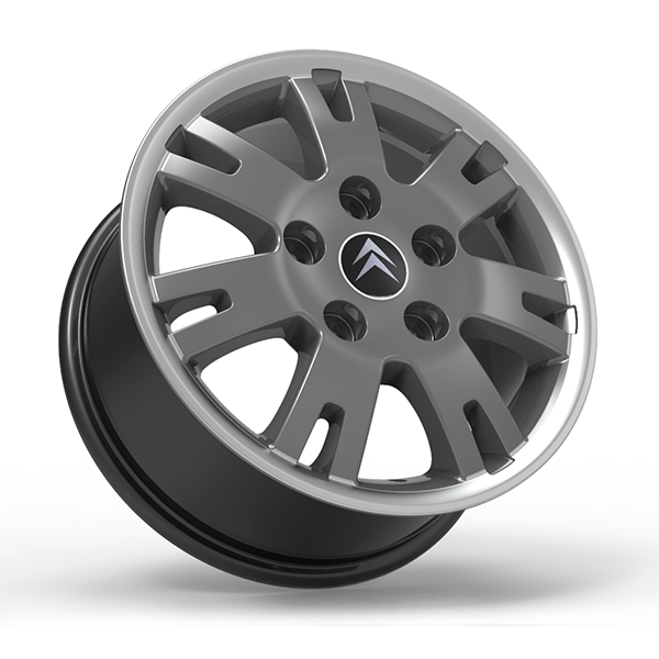 Roda Volcano EUROPA JUMPER Aro 16" tala 7" Grafite brilhante com borda diamantada