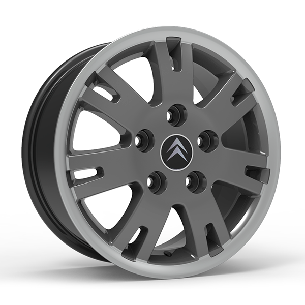 Roda Volcano EUROPA JUMPER Aro 16" tala 7" Grafite brilhante com borda diamantada