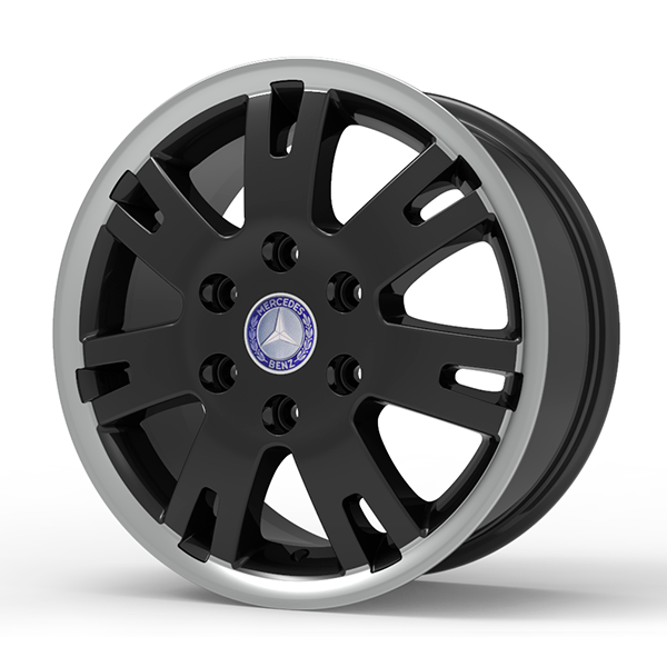 Roda Volcano EUROPA SPRINTER Aro 16" tala 7" Preto com Borda Diamantada