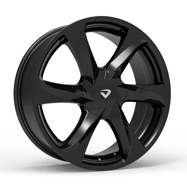 Roda Volcano NEW SANTORINI Aro 18" tala 6" Preto Brilhante