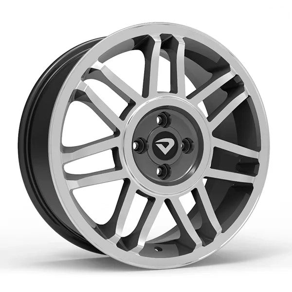 Roda Volcano SNOWFLAKES GT2 Aro 17" tala 6" Grafite brilhante diamantado