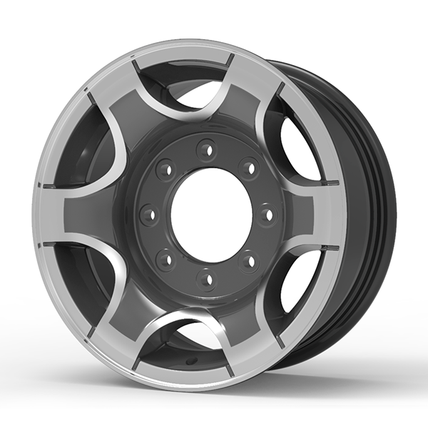 Roda Volcano VD01 F250 Aro 16" tala 7" Grafite brilhante diamantado