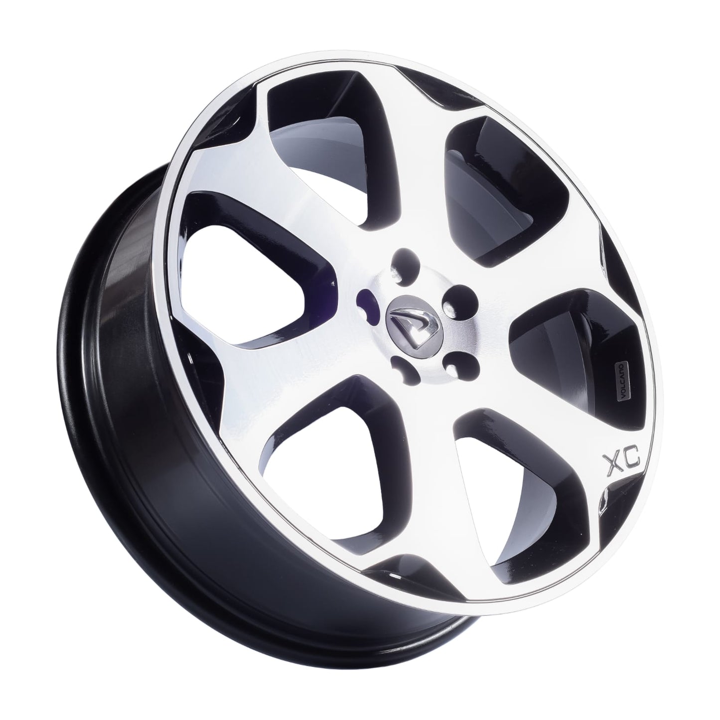 Roda Volcano VIENNA Aro 18" tala 6" Diamantada Total Preto Brilhante