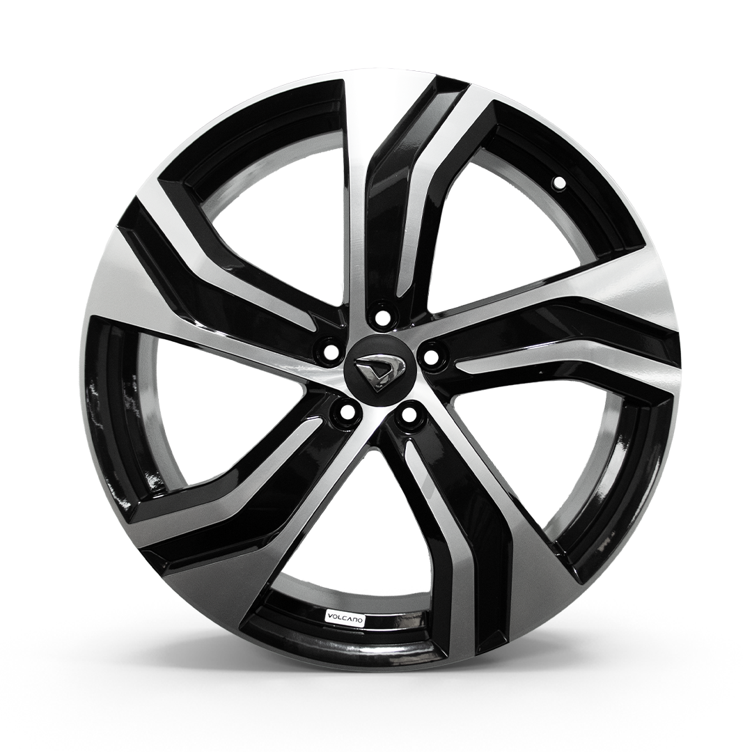 Roda Ultimate Aro 20" Tala 7,5" -  Preto Brilhante Diamantado + Bicos e Anéis Grátis