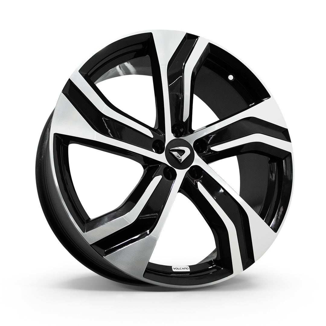 Roda Ultimate Aro 20" Tala 7,5" -  Preto Brilhante Diamantado + Bicos e Anéis Grátis