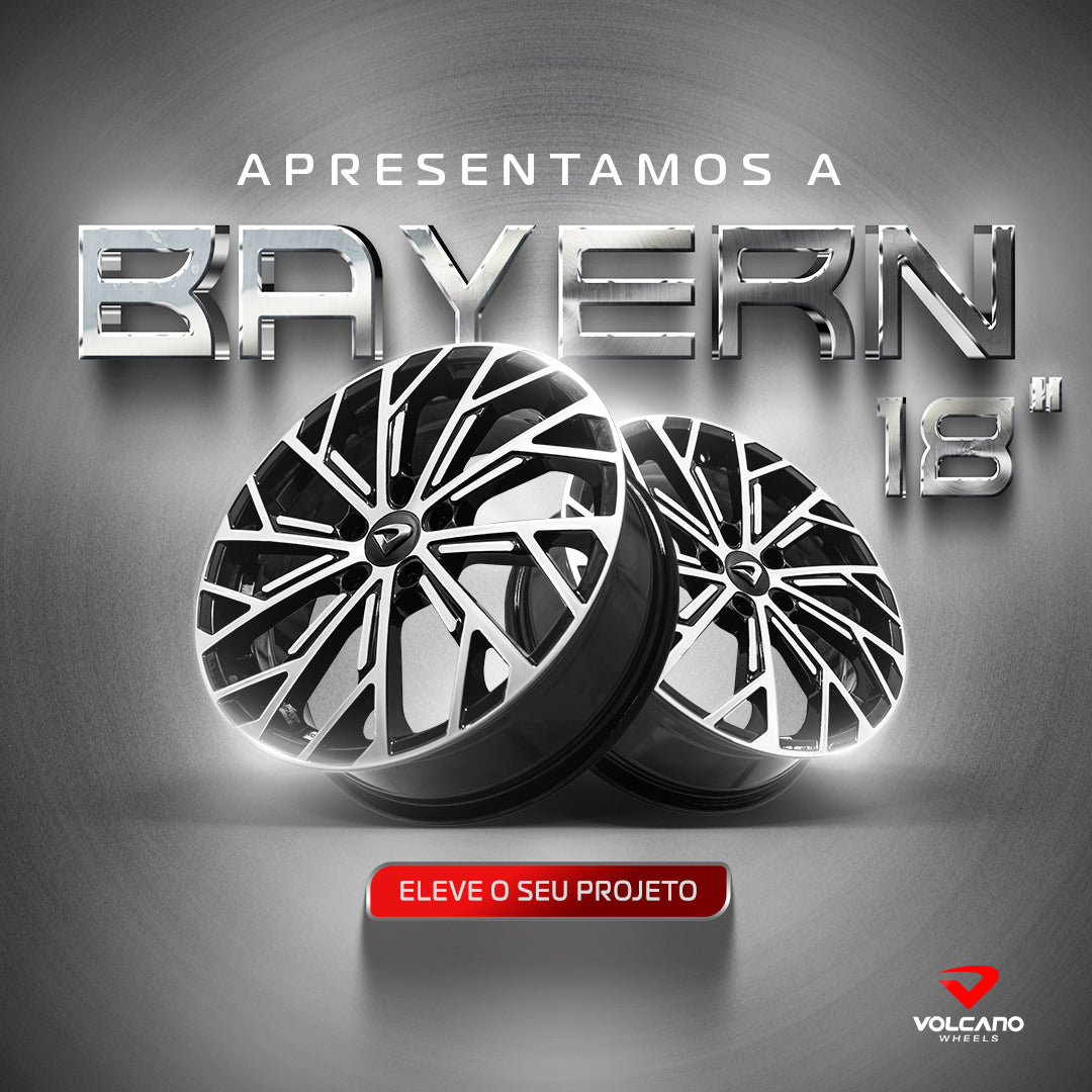 Roda Volcano Bayern Lançamento Aro 18 Tala 6 - Grafite Fosco Diamantado + Bicos Grátis
