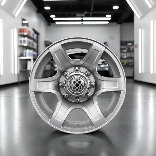 Roda Ford F-250 Duty XLT VD01 Aro 22" tala 8,75" Furação 8x170  -  Diamantada Total Prata Brilhante + Bicos Grátis