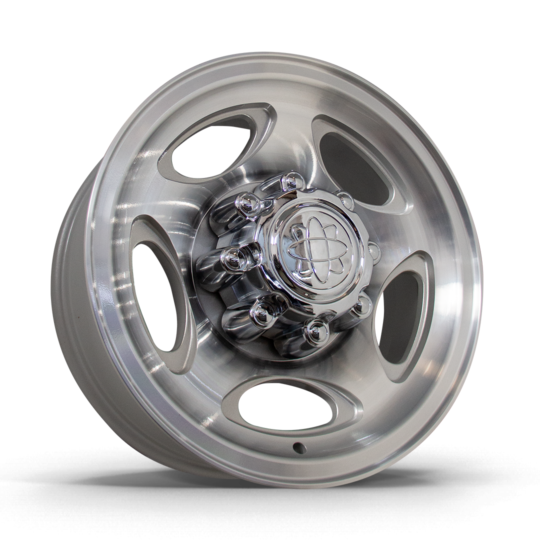 Roda Ford F250 2001 Aro 18" tala 7"  -  Diamantada Total Prata Brilhante + Bicos Grátis