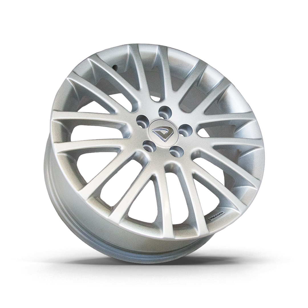 Roda Limited Aro 17" Tala 7" -  Prata Brilhante + Bicos e Anéis Grátis