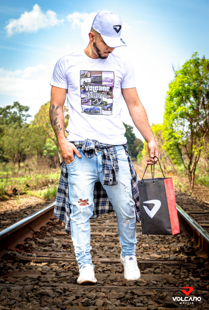 Boné Volcano  Branco Aba Curva