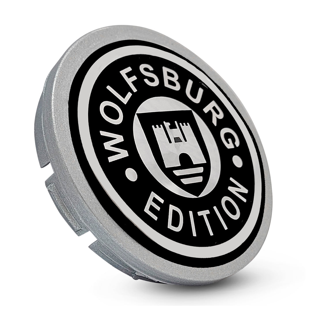 CALOTA PRATA COM EMBLEMA WOLFSBURG PARA RODAS ESCARABAJO