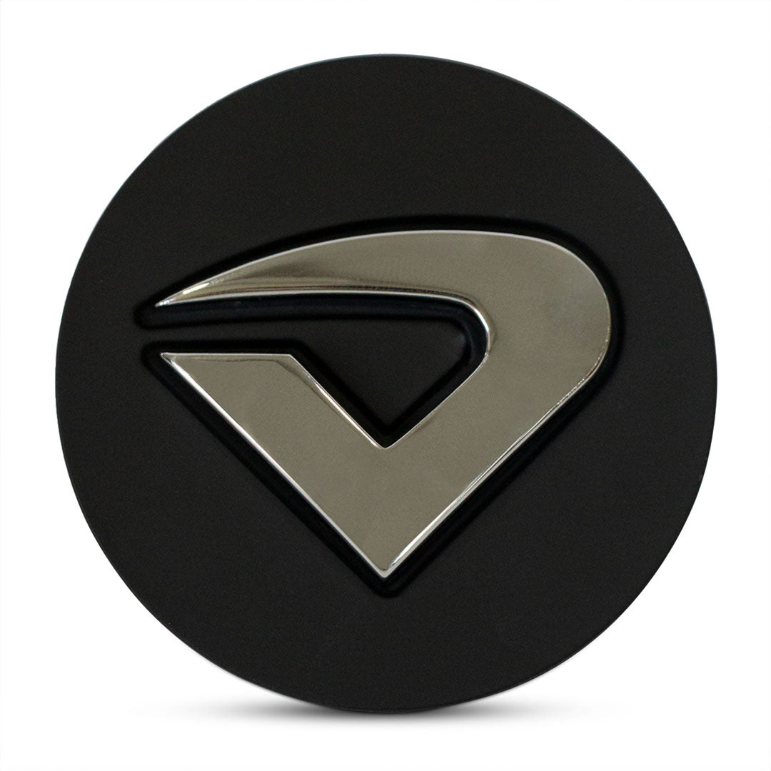 CALOTA VOLCANO 66,3mm  - (PRETA) - (conjunto: porta emblema mais emblema cromado)