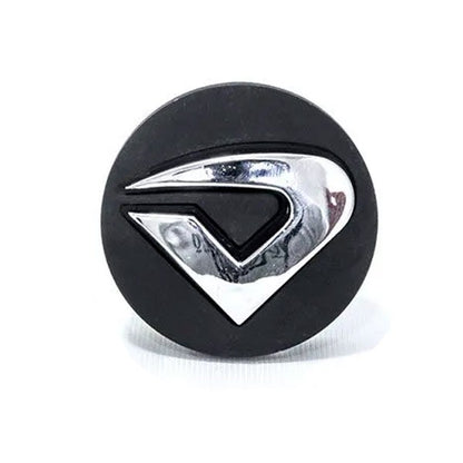 CALOTA VOLCANO 56mm - (PRETA) - (conjunto: porta emblema mais emblema cromado)