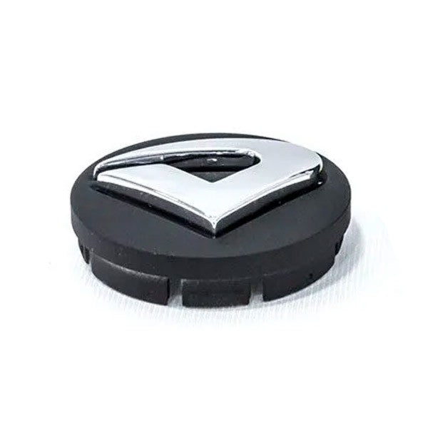 CALOTA VOLCANO 56mm - (PRETA) - (conjunto: porta emblema mais emblema cromado)