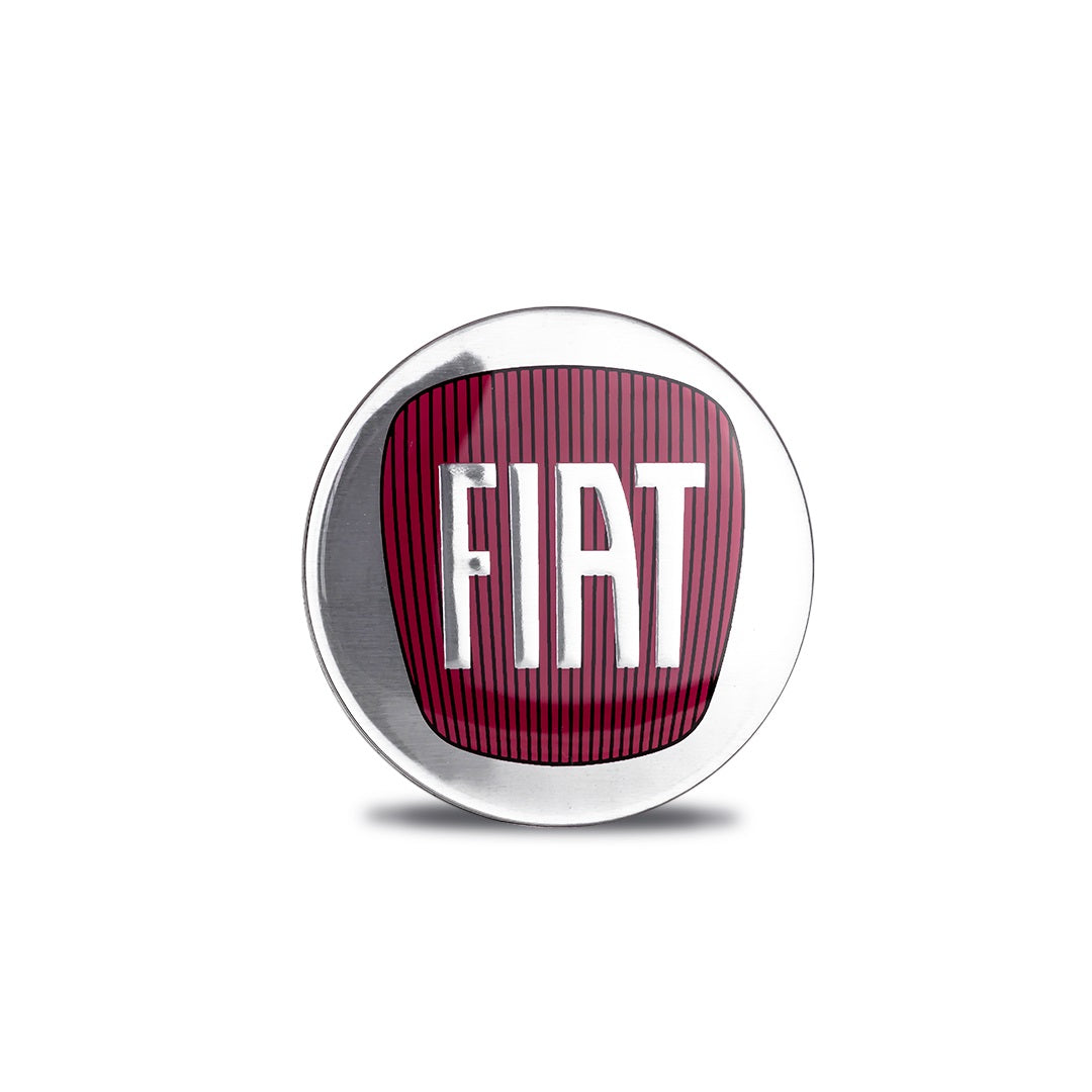 Porta emblema + Emblema Adesivo resinado logo marca FIAT Diâmetro 58mm (MP 66181 + MP 57974)