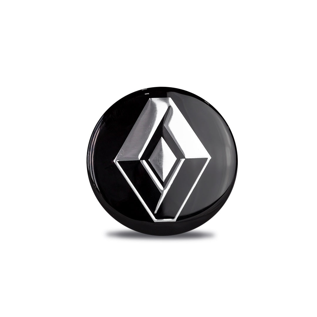 Porta emblema + Emblema Adesivo resinado logo marca Renault Diâmetro 58mm (MP 66198 + MP 57974)