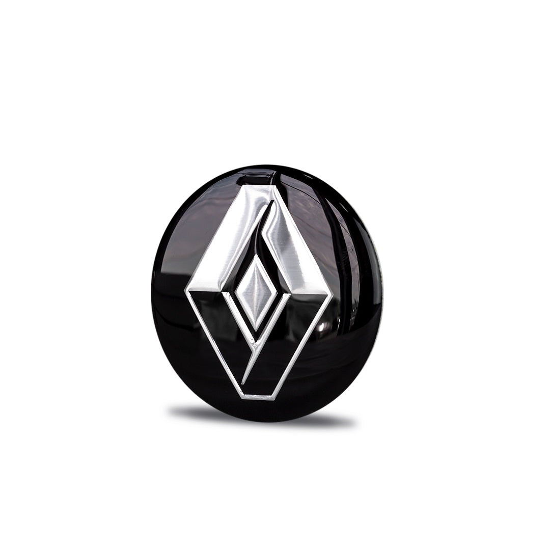 Porta emblema + Emblema Adesivo resinado logo marca Renault Diâmetro 58mm (MP 66198 + MP 57974)