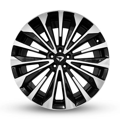 Roda ALTIS Aro 20" tala 7,5"  - Diamantada Total Preto Brilhante