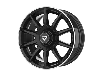 Roda Aro 16" tala 7" Volcano DAIMLER Preto Brilhante Diamantado