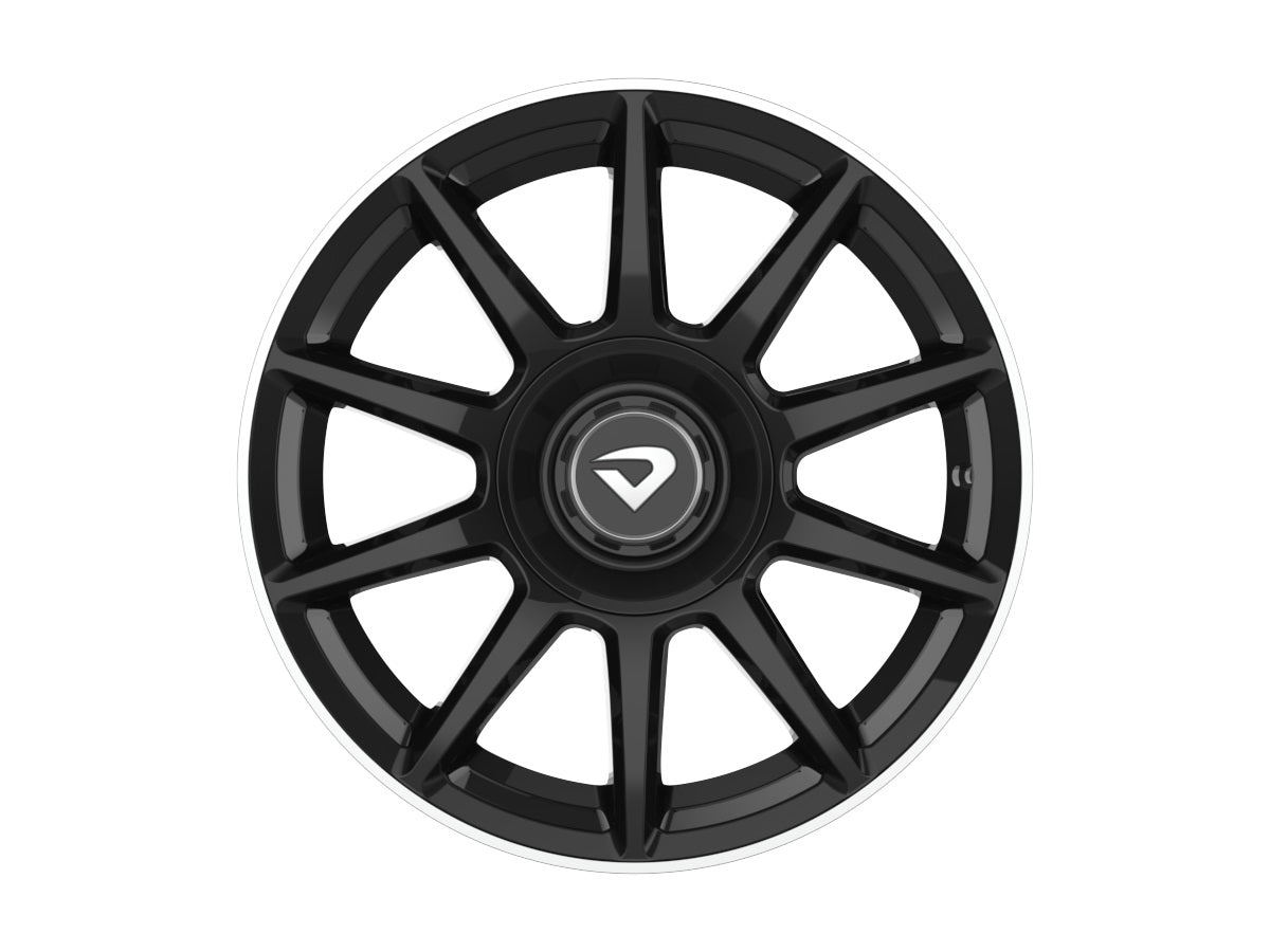Roda Aro 16" tala 7" Volcano DAIMLER Preto Brilhante Diamantado