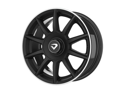 Roda Aro 16" tala 7" Volcano DAIMLER Preto Fosco Diamantado