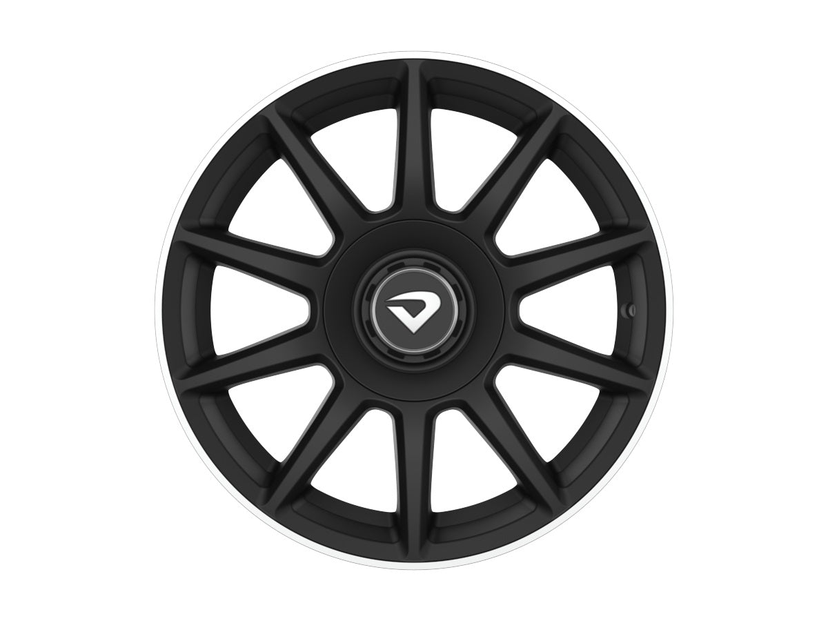 Roda Aro 16" tala 7" Volcano DAIMLER Preto Fosco Diamantado