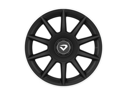 Roda Aro 16" tala 7" Volcano DAIMLER Preto Fosco Diamantado