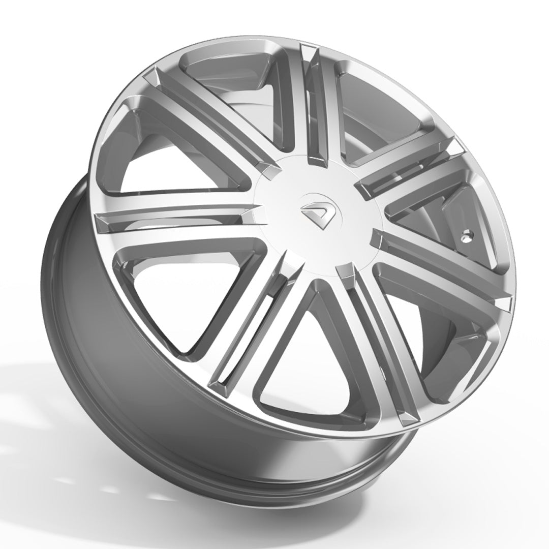 Roda DIAMOND Aro 18" tala 6"  Prata Brilhante.