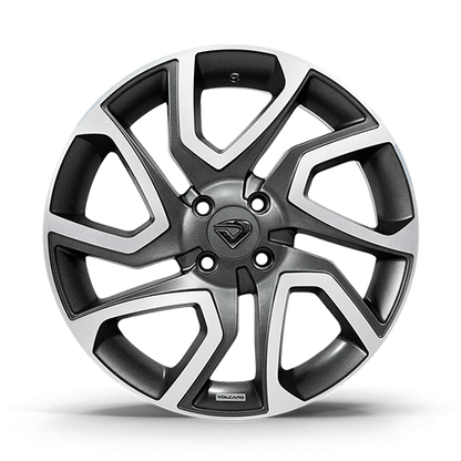 Roda DISCOVERY Aro 17" Tala 6" -  Diamantada Total Grafite Fosco + Brindes