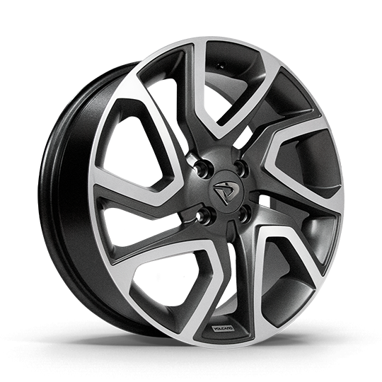 Roda DISCOVERY Aro 17" Tala 6" -  Diamantada Total Grafite Fosco + Brindes