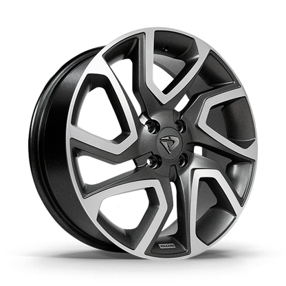 Roda DISCOVERY Aro 17" Tala 6" -  Diamantada Total Grafite Fosco + Brindes